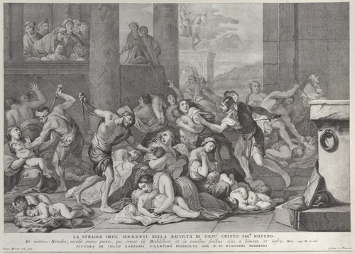 The Massacre of the Innocents by Pietro Monaco, print, 1730-1750