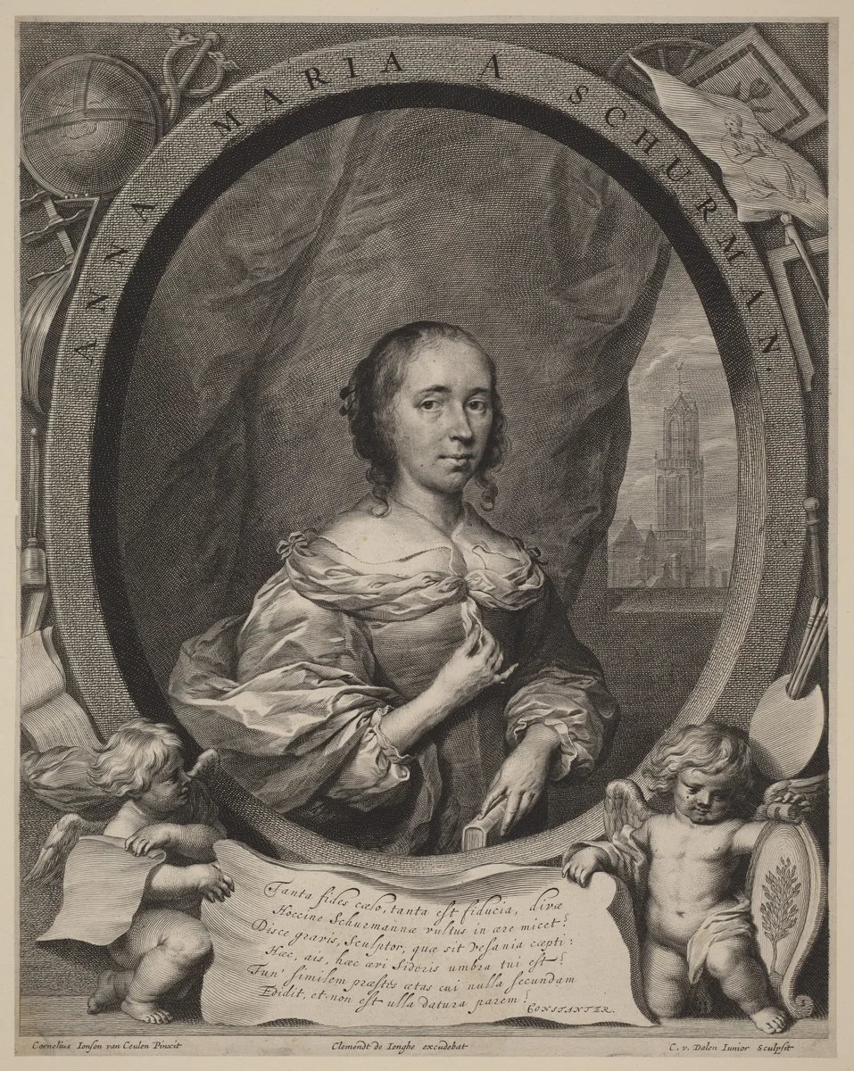 Anna Maria van Schurman by Cornelis van Dalen
Cornelis Jonson van Ceulen
Clement de Jonghe, print, 1657-1662