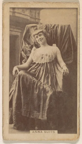 Anna Suits, from the Actresses series (N245) issued by Kinney Brothers to promote Sweet Caporal Cigarettes by Kinney Brothers Tobacco Company, photograph, 1890