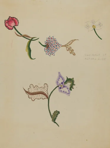 Crewel Embroidery by Fanchon Larzelere, index of american design, 1936