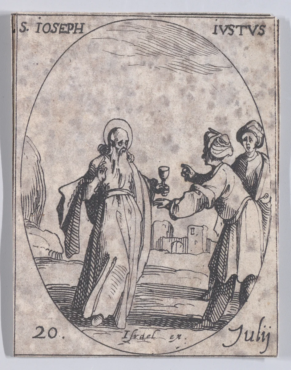 S. Joseph, le juste (St. Joseph the Just), July 20th, from "Les Images De Tous Les Saincts et Saintes de L'Année" (Images of All of the Saints and Religious Events of the Year) by Jacques Callot, print, 1636