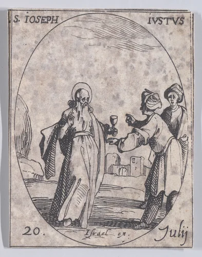 S. Joseph, le juste (St. Joseph the Just), July 20th, from "Les Images De Tous Les Saincts et Saintes de L'Année" (Images of All of the Saints and Religious Events of the Year) by Jacques Callot, print, 1636