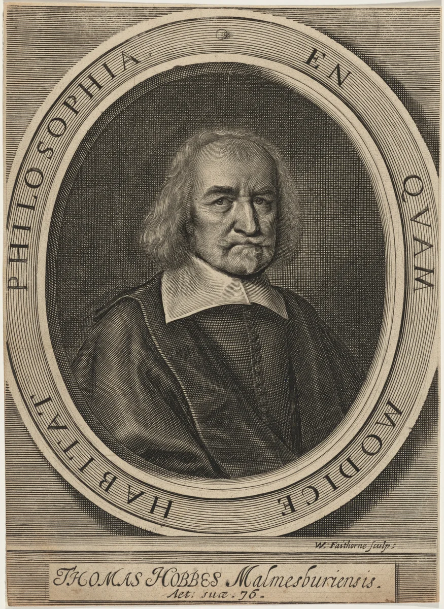 Thomas Hobbes by William Faithorne, print, 1668
