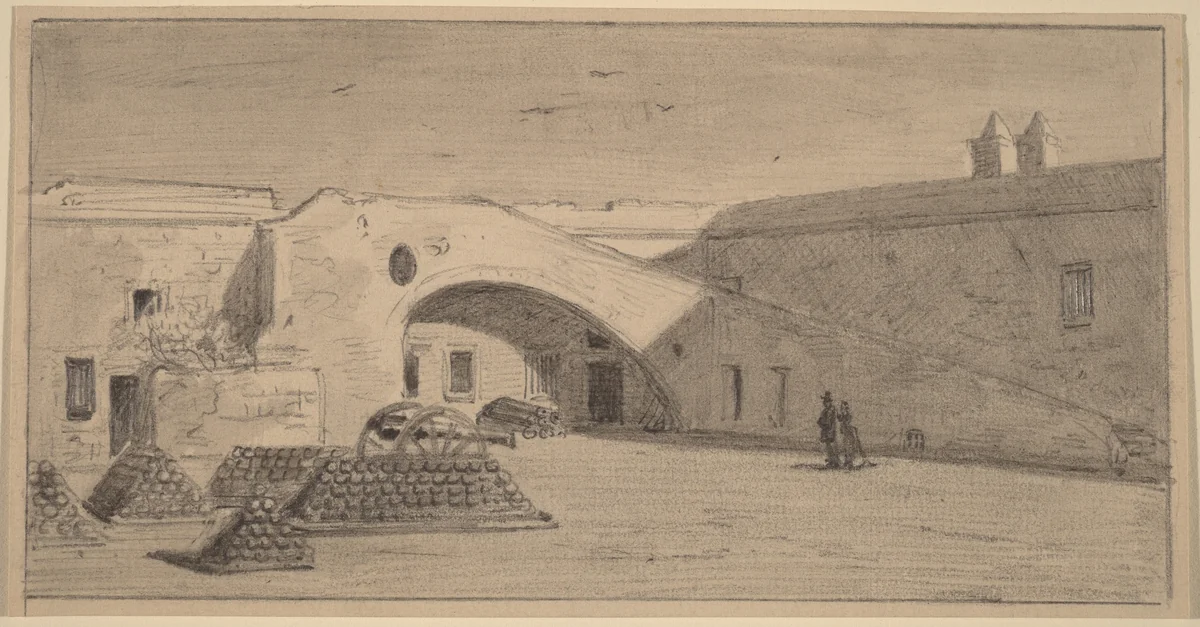 Fort Marion, Florida by James Wells Champney, drawing, 1869-1879