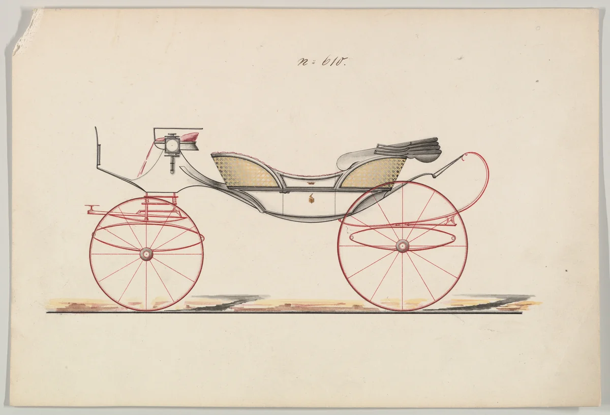 Design for Vis-à-vis, no. 610 by Brewster & Co., drawing, 1850-1870