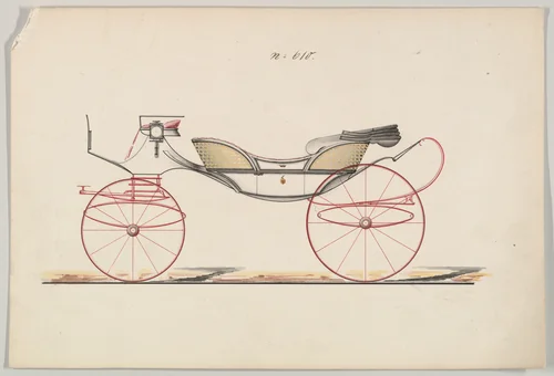 Design for Vis-à-vis, no. 610 by Brewster & Co., drawing, 1850-1870
