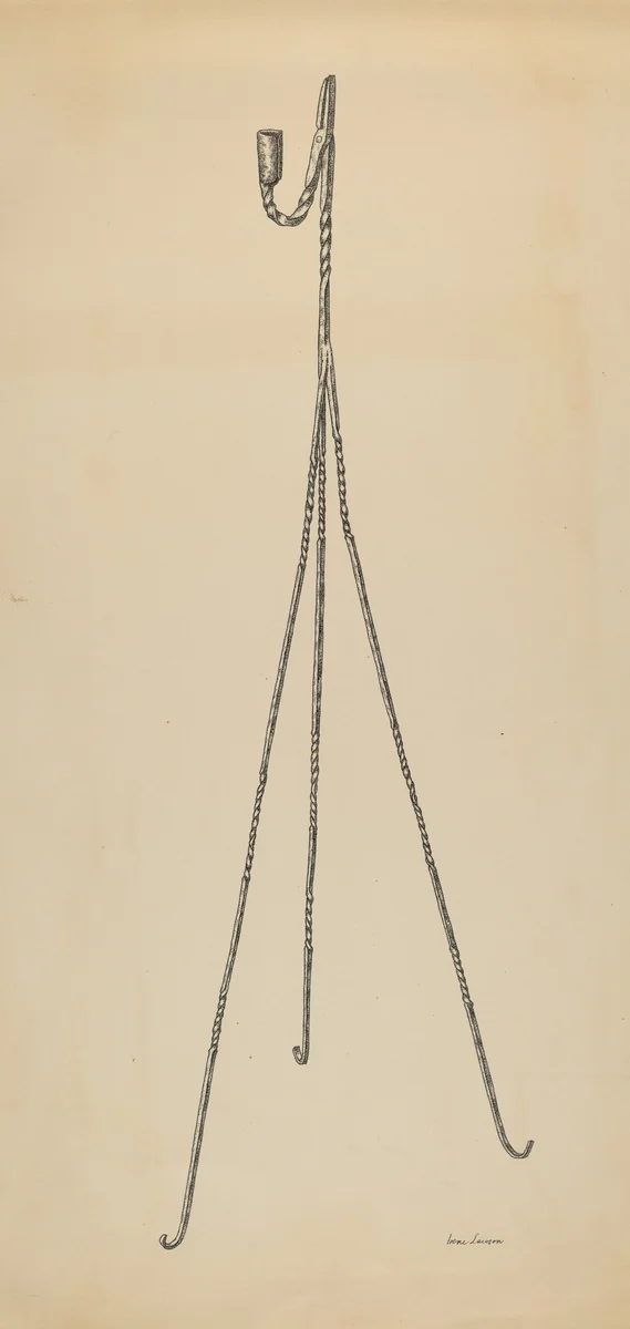 Rush and Candle Stand by Irene Lawson, index of american design, 1939