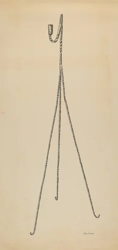 Rush and Candle Stand by Irene Lawson, index of american design, 1939