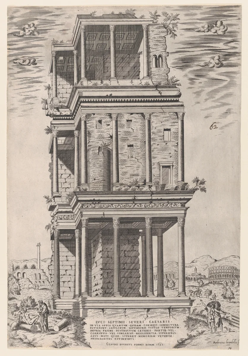 The Septizodium, from "Speculum Romanae Magnificentiae" by Giovanni Ambrogio Brambilla, print, 1582