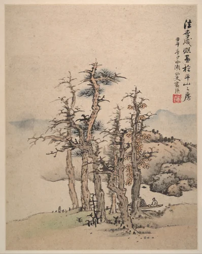 Landscapes after Song and Yuan masters by Lan Ying, painting, 1642