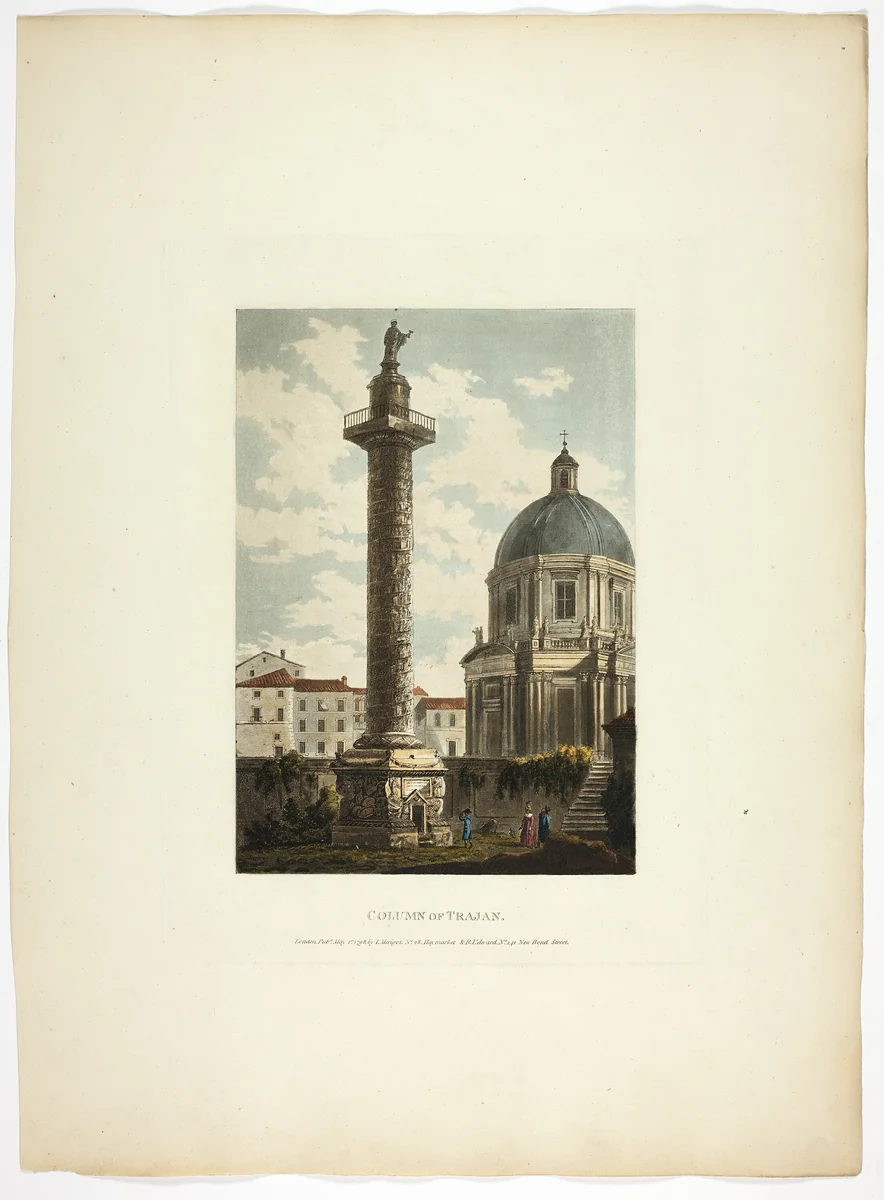 Column of Trajan, plate twenty-one from Ruins of Rome by M. Dubourg, print, 1798