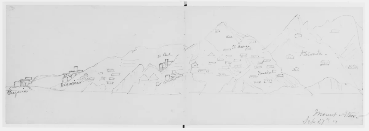 Mount Athos, 1904 (from Sketchbook) by Mary Newbold Sargent, artwork, 1904