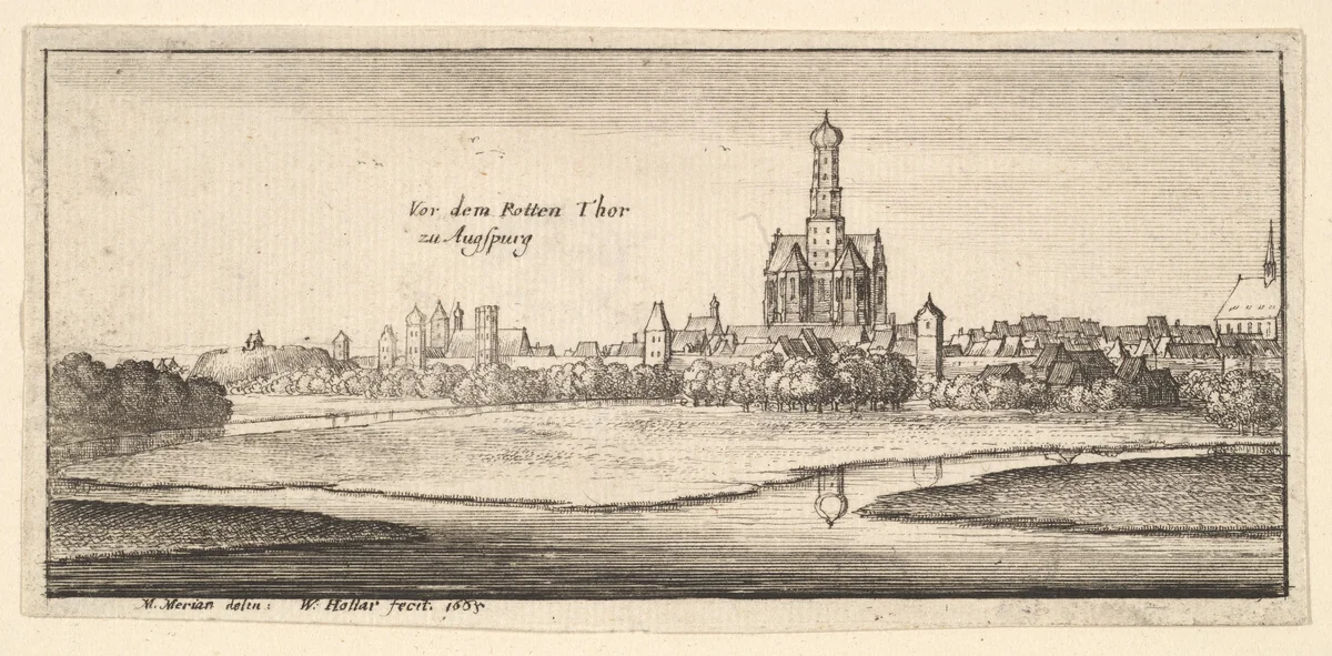 Augsburg, from "German Views" by Wenceslaus Hollar, print, 1665