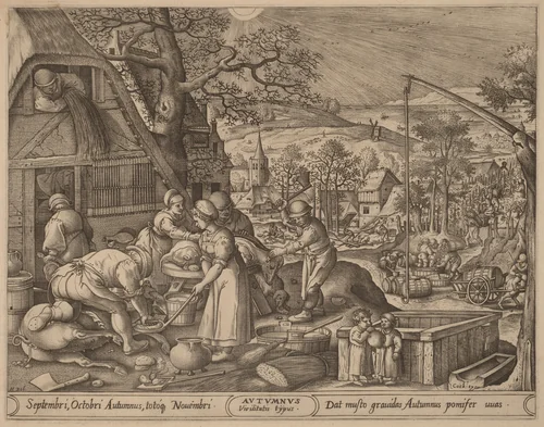 Autumn by Pieter van der Heyden
Hans Bol
Hieronymus Cock, print, 1570