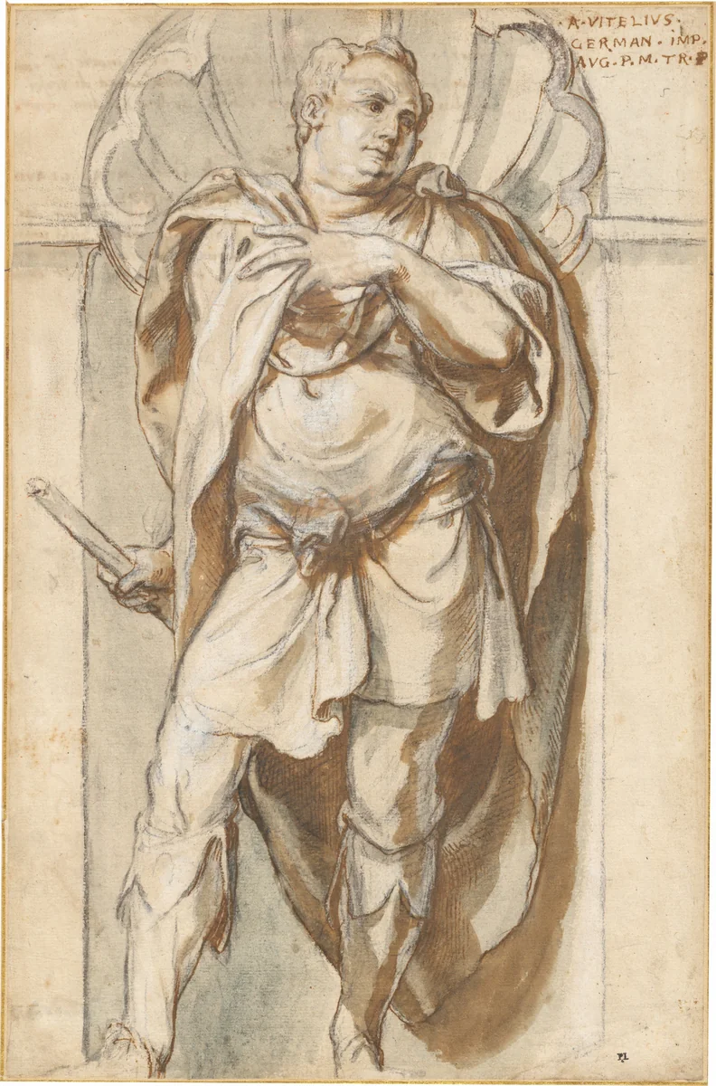 The Emperor Aulus Vitellius by Paolo Farinati, drawing, 1524-1606