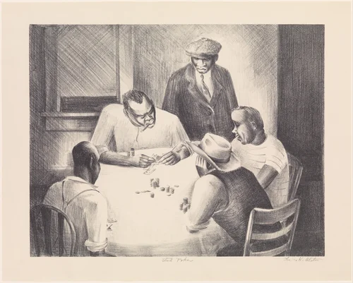 Stud Poker by Charles Henry Alston, print, 1933-1943