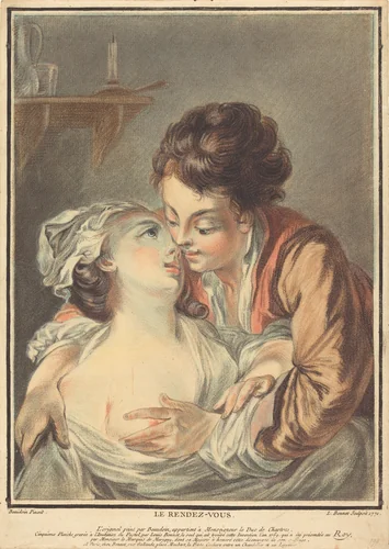 Le Rendez-vous by Louis-Marin Bonnet; Pierre-Antoine Baudouin, print, 1771
