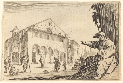 Almshouse by Jacques Callot, print, 1622