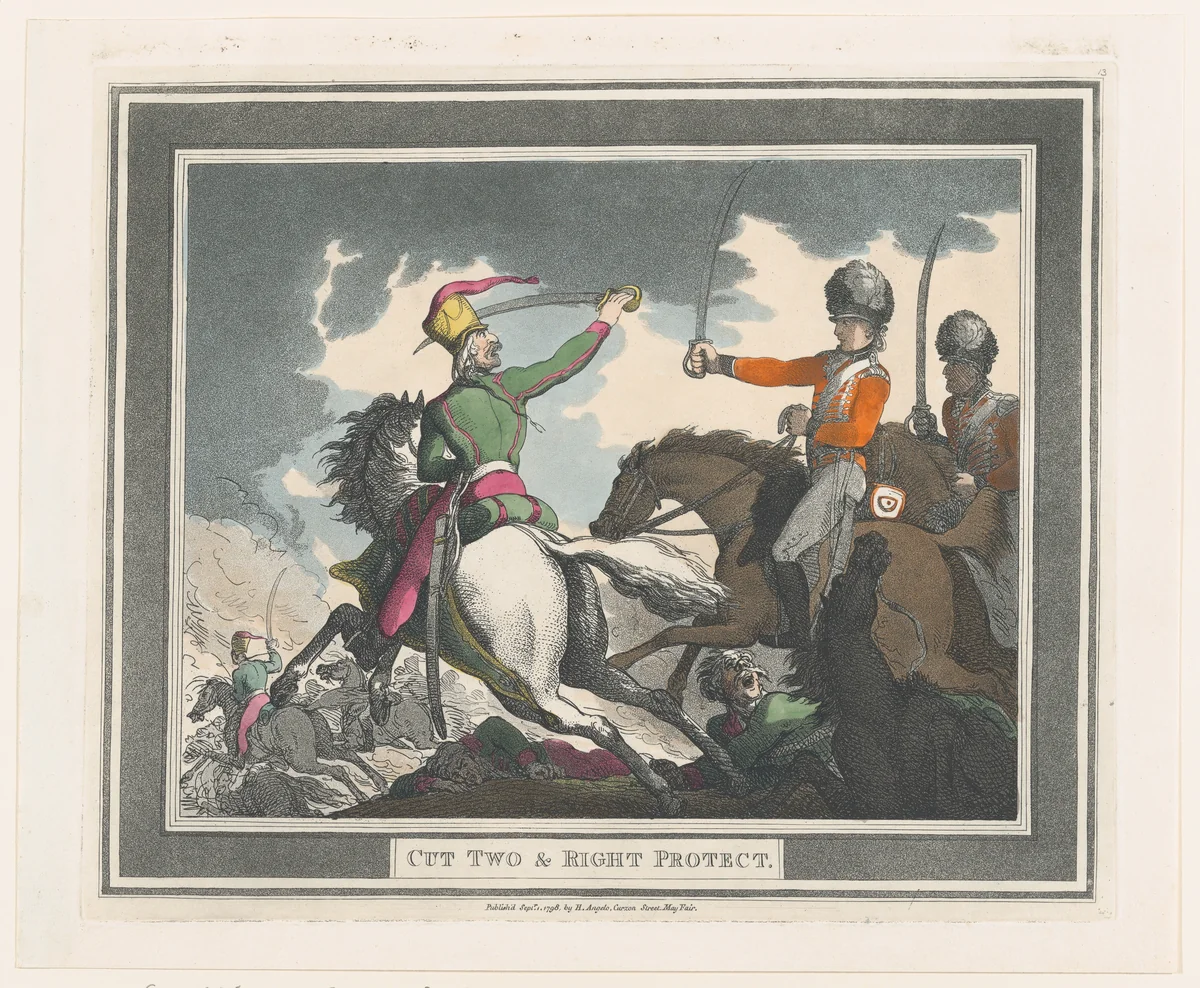 Cut Two & Right Protect by Thomas Rowlandson, print, 1798