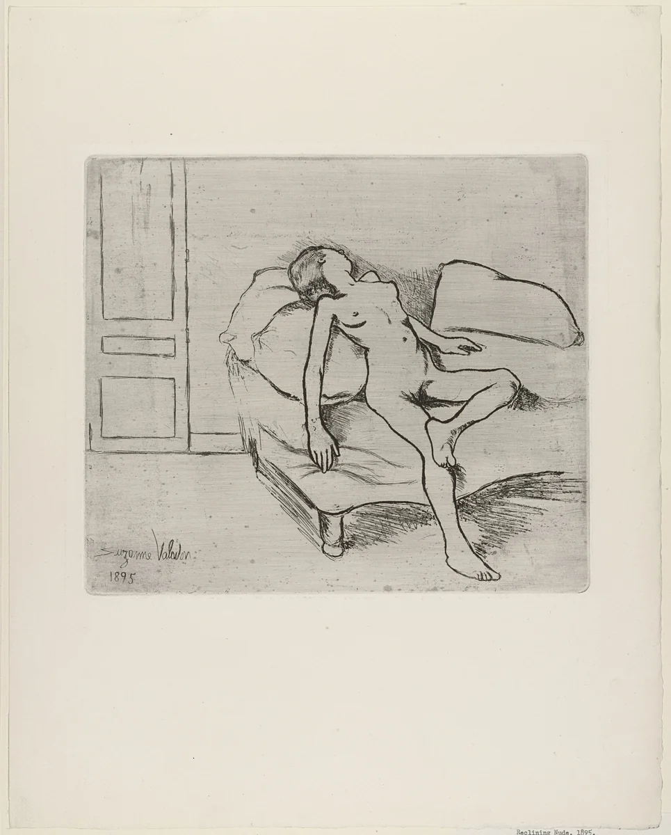 Louise Nude on the Sofa (Louise nue sur le canapé) by Suzanne Valadon, print, 1895