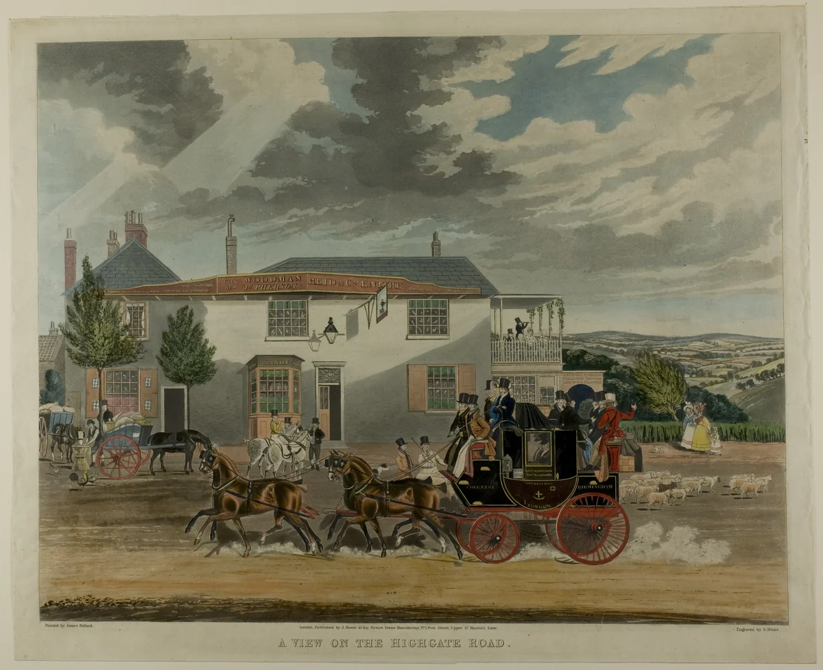 A View on the Highgate Road by Charles Hunt, print, 1817-1877