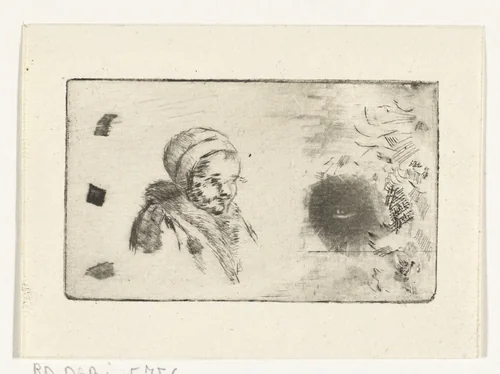 Kinderhoofd en oefeningen met de etsnaald by Christina Chalon, print, 1758-1808