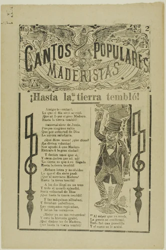 Madero Folk Songs: Even the Ground Trembled by José Guadalupe Posada, print, 1911
