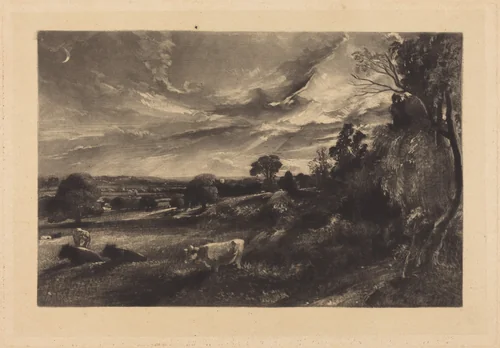 Summer Evening by David Lucas; John Constable, print, 1829
