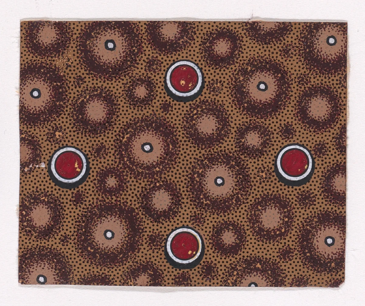 Textile Design with Circles and Pearls over a Stippled Background by anonymous, drawing, 1840