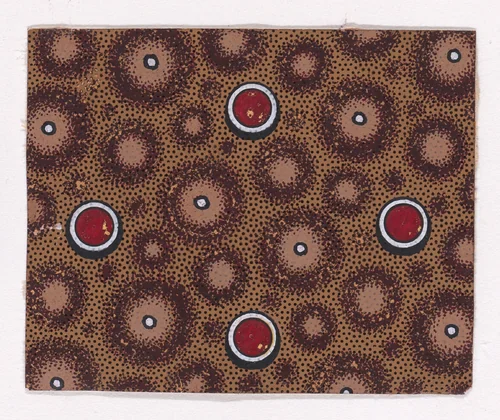 Textile Design with Circles and Pearls over a Stippled Background by anonymous, drawing, 1840