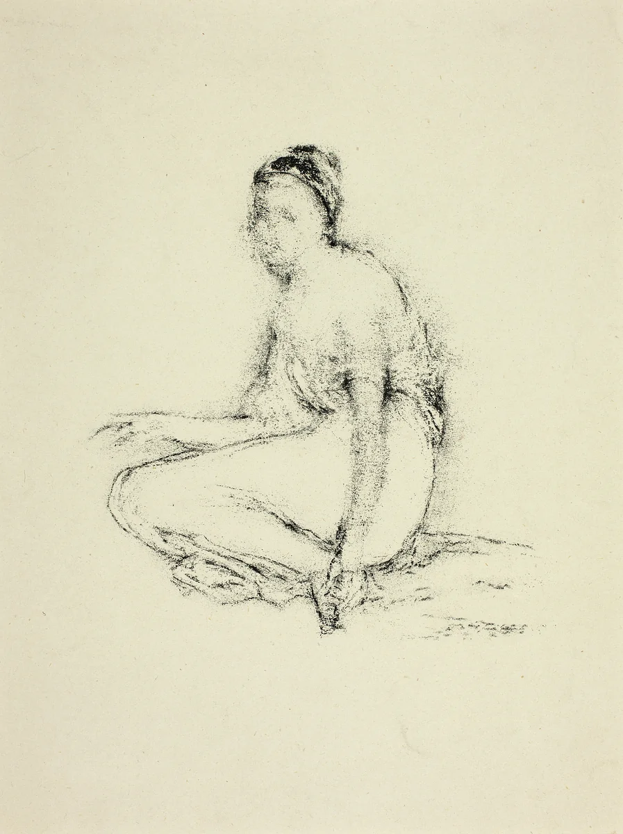 Model Seated on Floor by Thomas Robert Way, print, 1892