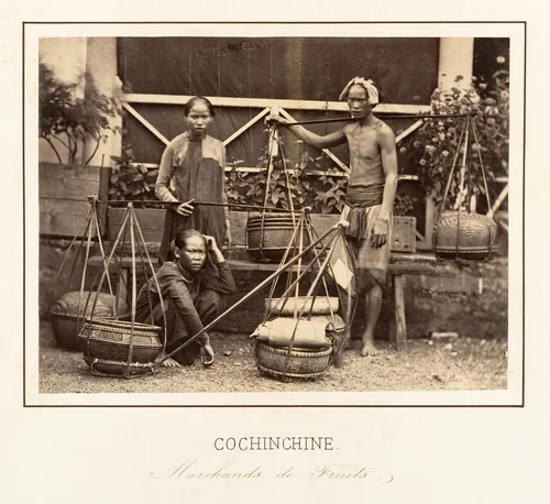 Marchands de Fruits, Cochinchine by Emile Gsell, photograph, 1866