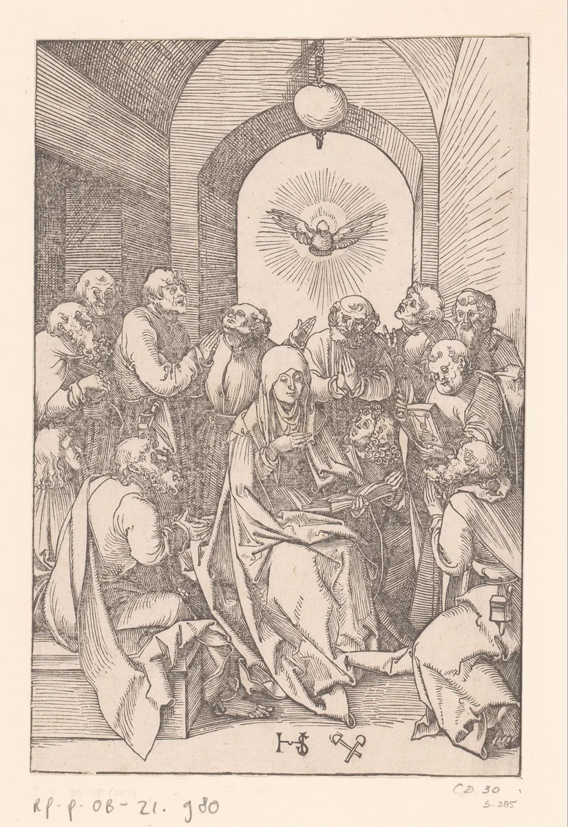 Pinksteren by anonymous, print, 1506-1507