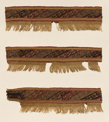 Three Fragments of a Border by Unknown, textile, 1100-1400