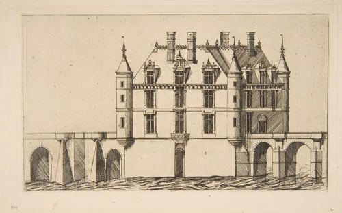 Château de Chenonceau, No 1, after Ducerceau by Charles Meryon, print, 1856