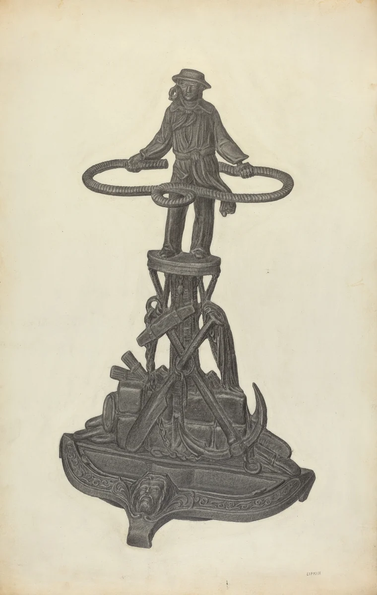 Umbrella Stand by Jacob Lipkin, index of american design, 1940