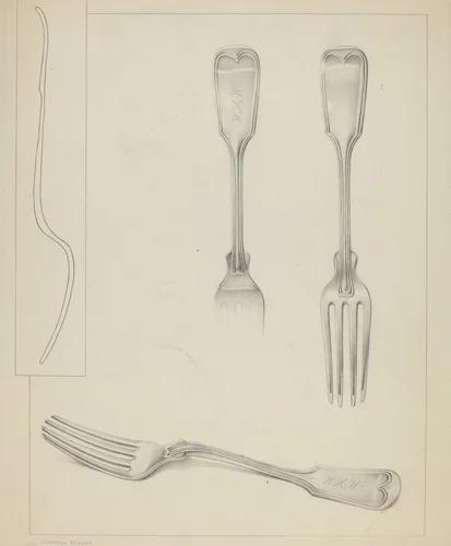 Silver Fork by American 20th Century, index of american design, 1935-1942