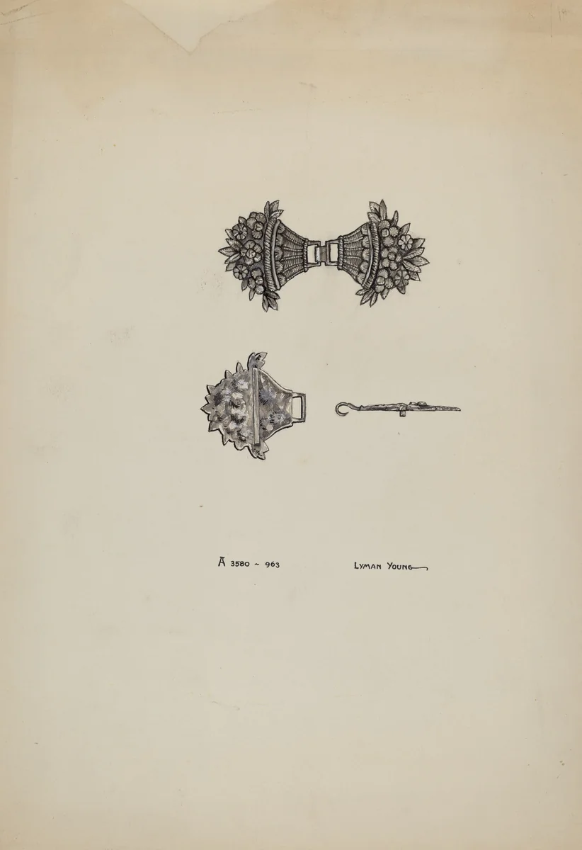 Belt Buckle by Lyman Young, index of american design, 1937