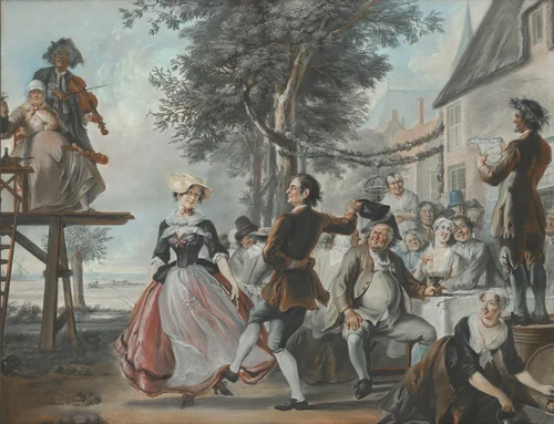 The Wedding of Kloris and Roosje by Cornelis Troost, pastel