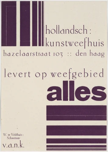 Hollandsch Kunstweefhuis by Piet Zwart, design, 1924