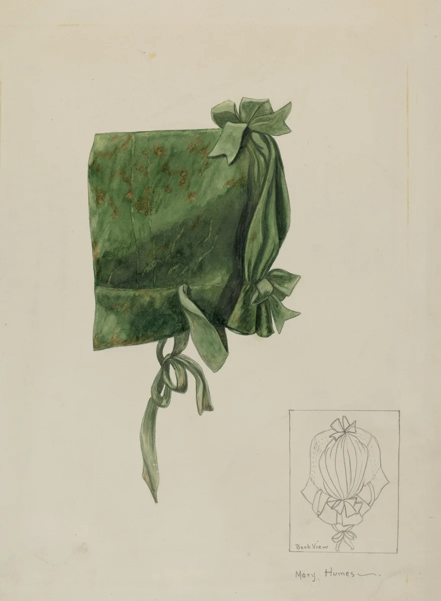 Child's Bonnet by Mary E. Humes, index of american design, 1936