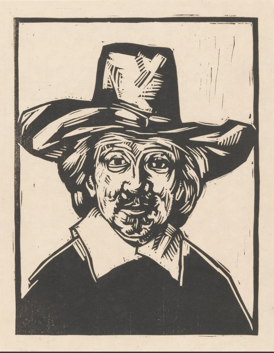 Man met hoed by Henri Jonas, print, 1888-1931