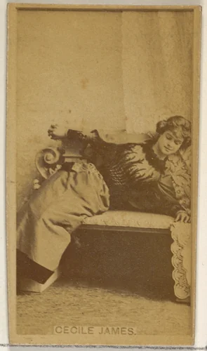 Cecile James, from the Actors and Actresses series (N45, Type 8) for Virginia Brights Cigarettes by Allen & Ginter, photograph, 1885-1891