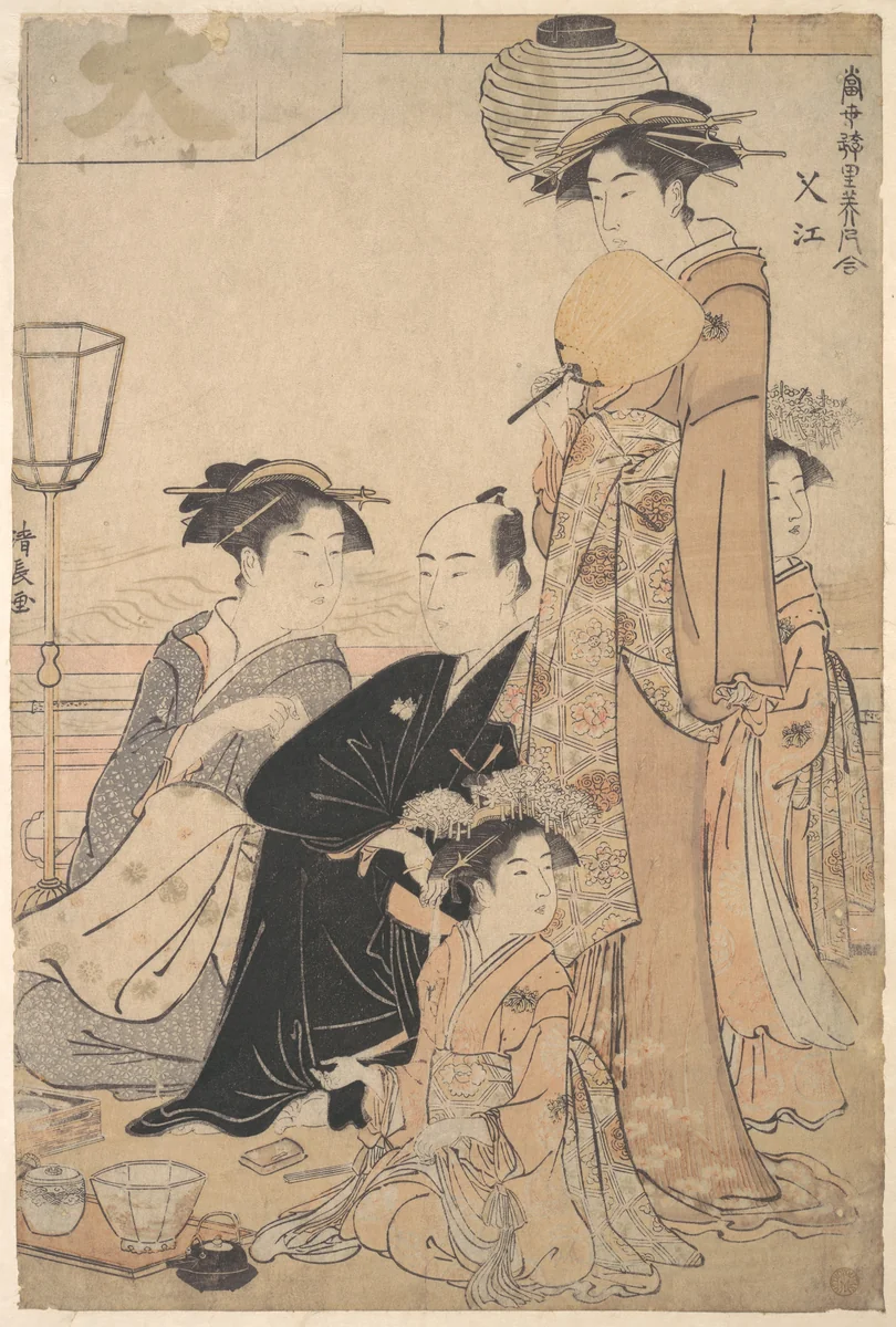 Sashiye (name of a place in Edo) by Torii Kiyonaga (鳥居清長), print, 1772-1792