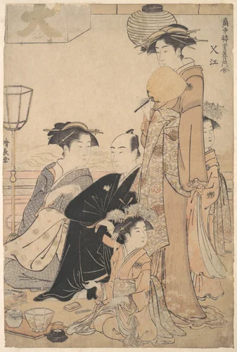 Sashiye (name of a place in Edo) by Torii Kiyonaga (鳥居清長), print, 1772-1792