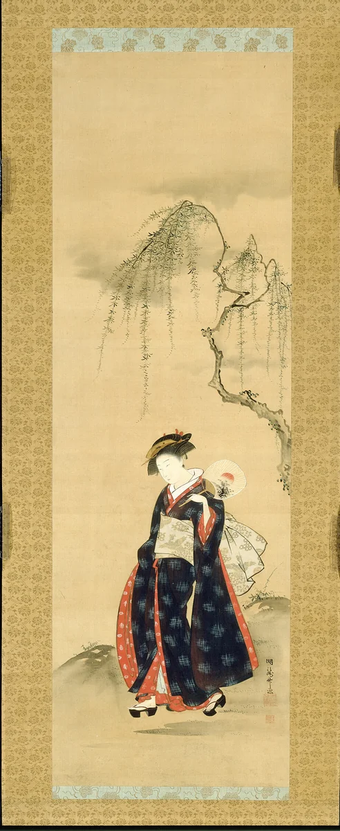 Beauty Beneath a Willow Tree by Isoda Koryusai, other, 1775-1785