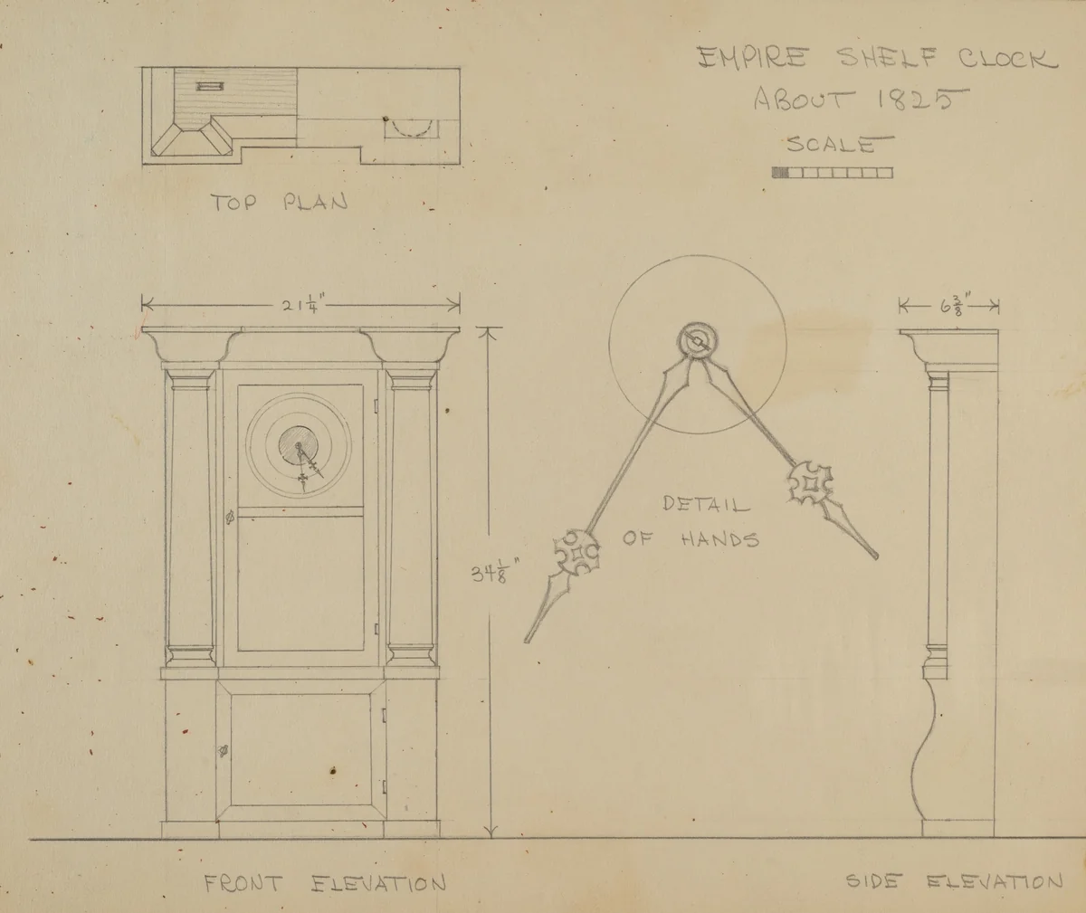 Clock by Lawrence Phillips, index of american design, 1936