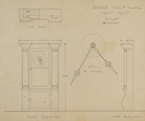 Clock by Lawrence Phillips, index of american design, 1936