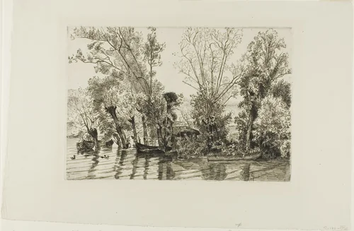 The Willows at Mottiaux by Felix Bracquemond, print, 1868