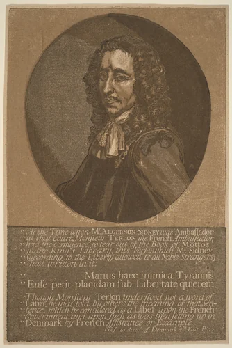 Algernon Sidney by John Baptist Jackson, print, 1701-1780